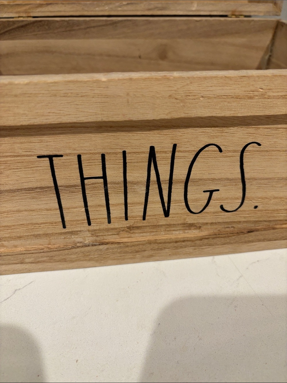 Rae Dunn Rustic “THINGS” Storage Box - Picture 4 of 7
